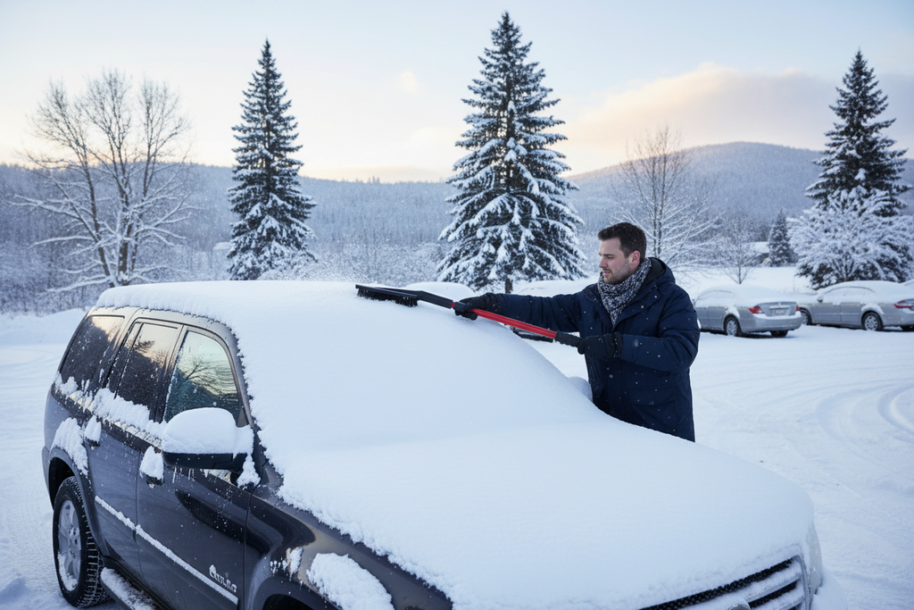 42-Inch Telescopic Snow Brush & Ice Scraper