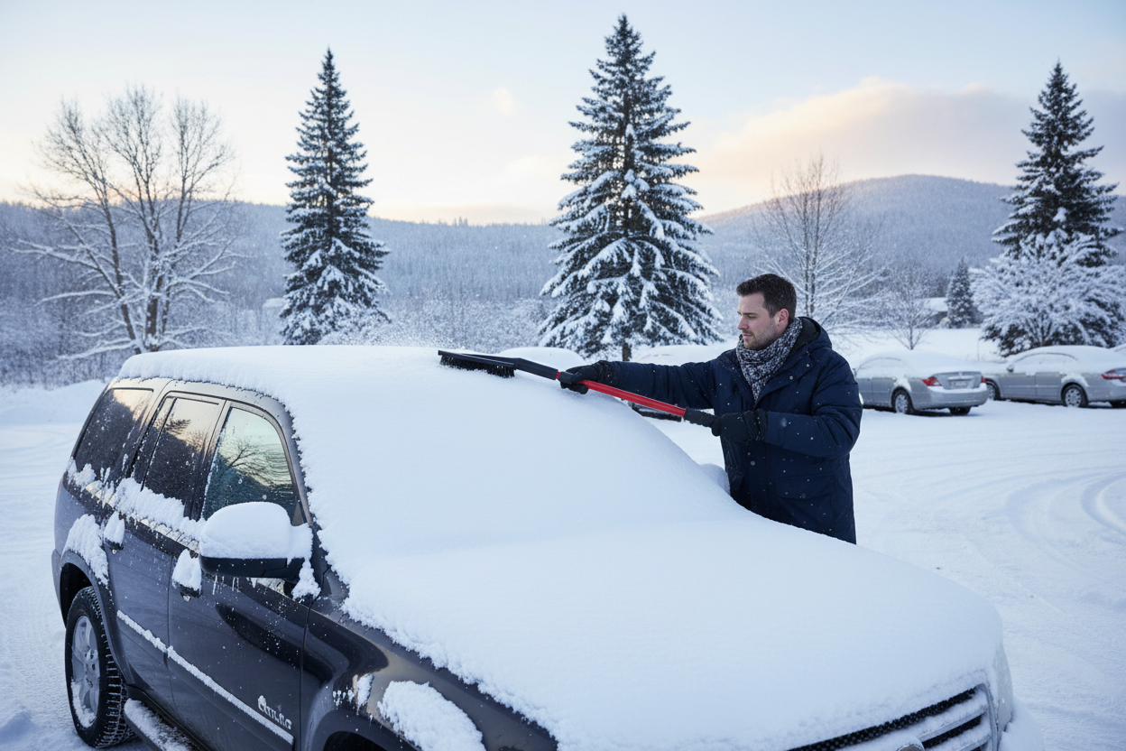 42-Inch Telescopic Snow Brush & Ice Scraper
