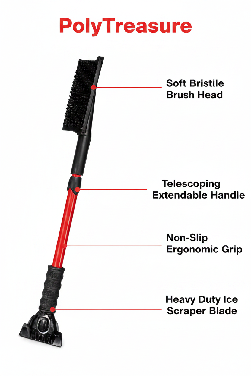 42-Inch Telescopic Snow Brush & Ice Scraper