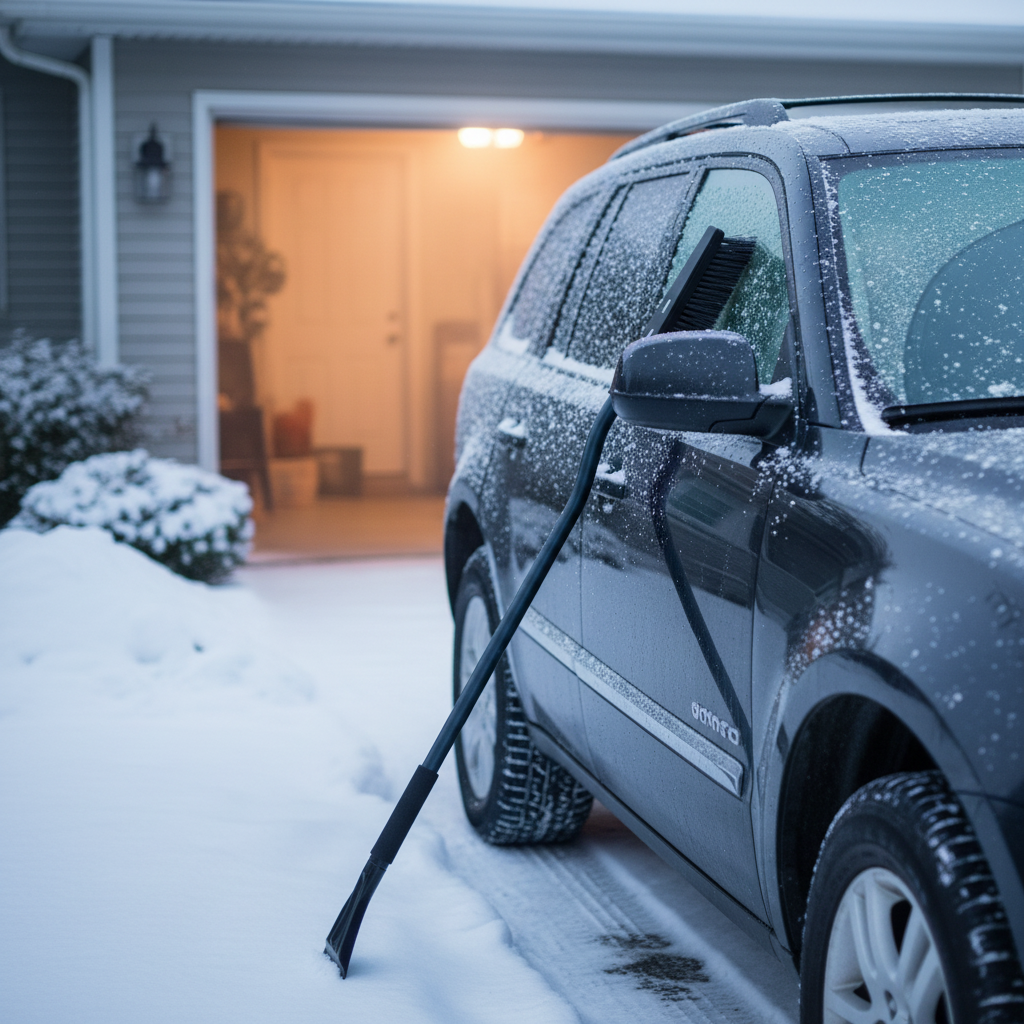 35-Inch Snow Brush with Ice Scraper